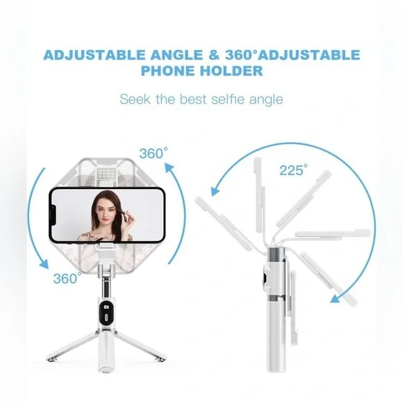 Newest Selfie Stick for iPhone with LED Light Wireless Bluetooth Tripod Selfie S - Picture 3 of 7
